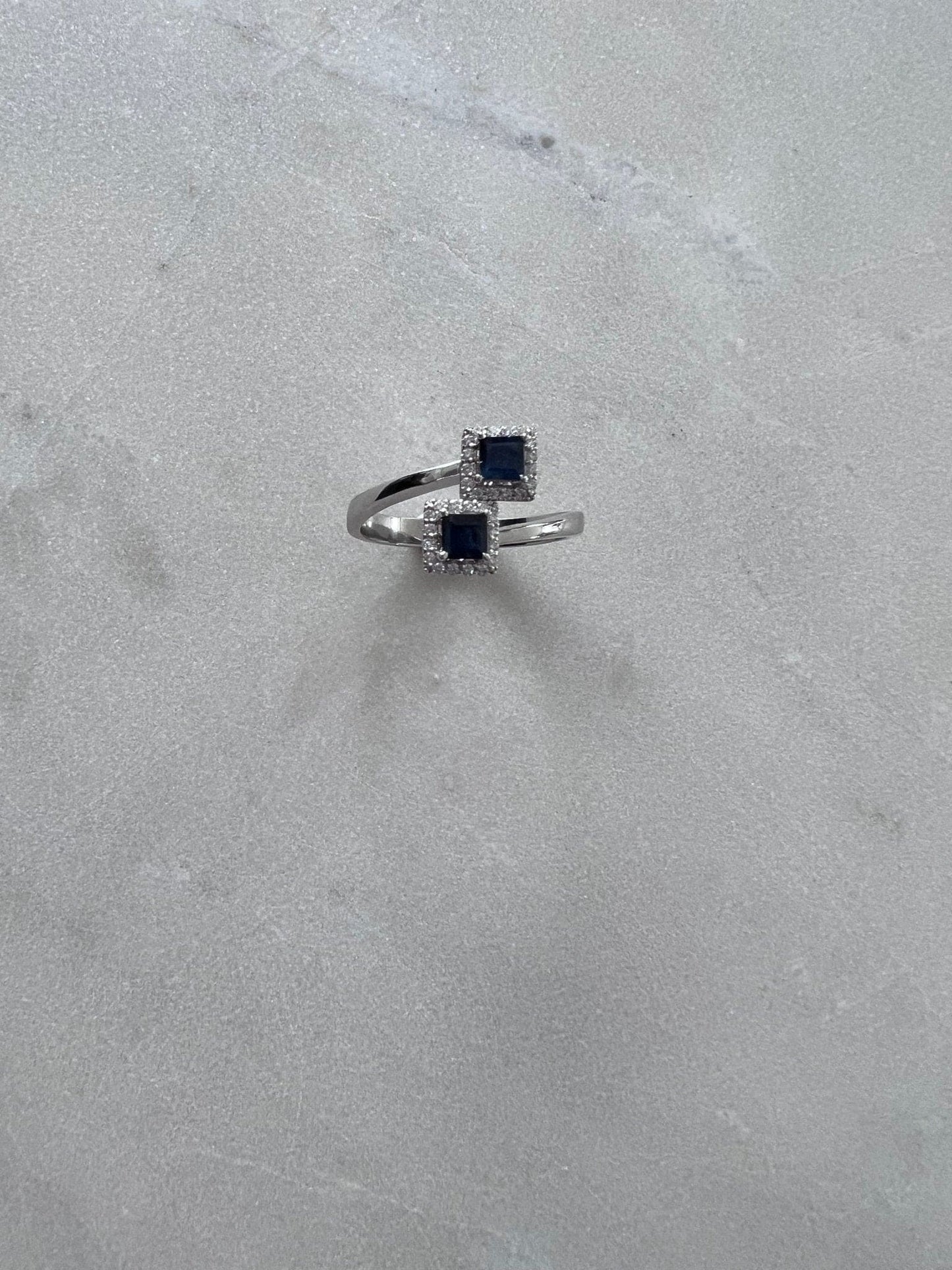 Afsoon Sapphire and Diamond Ring, white gold - LA'AL