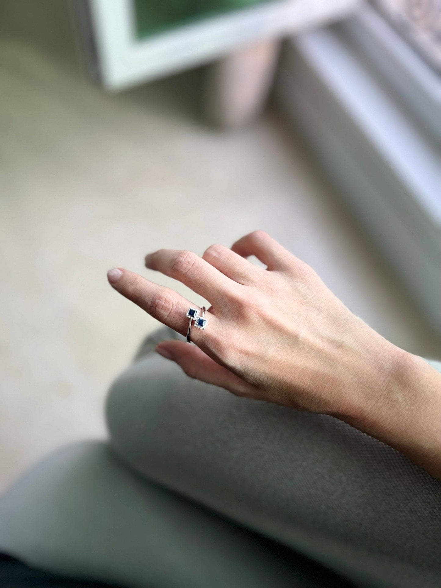 Afsoon Sapphire and Diamond Ring, white gold - LA'AL