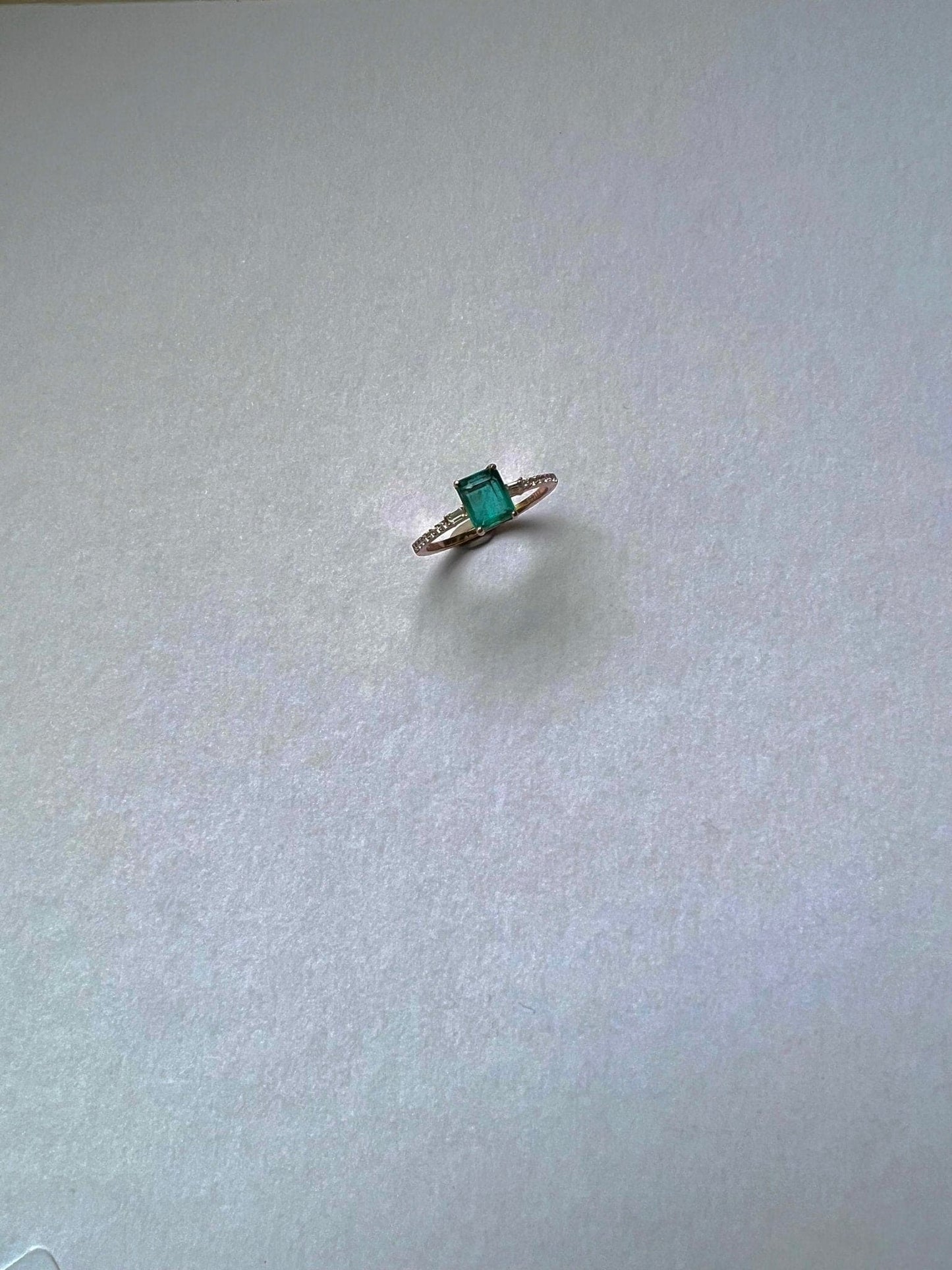 Emerald and Diamond Ring, yellow gold - LA'AL