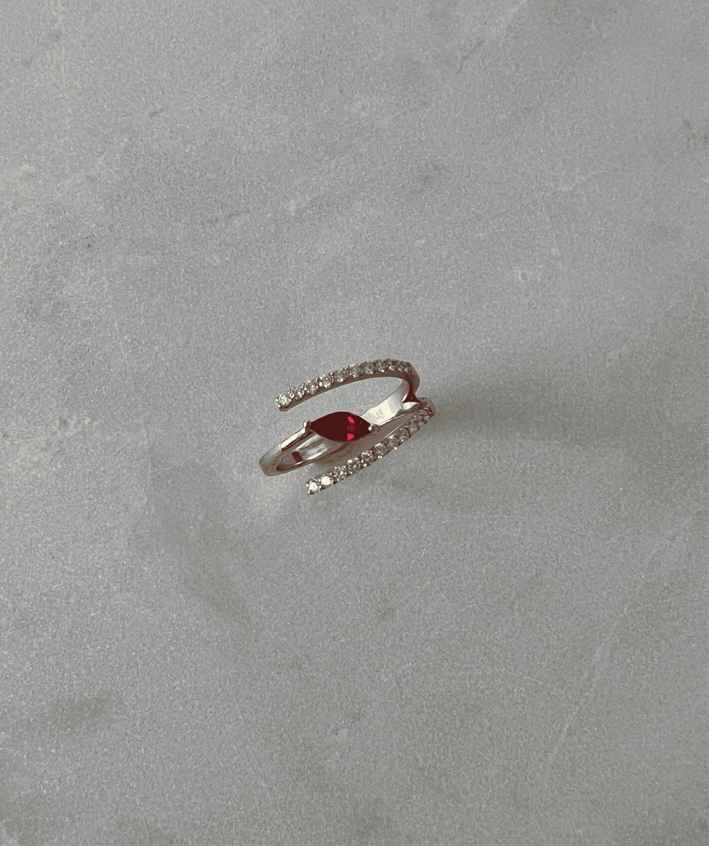 Golbarg Marquise Ruby and Diamond Ring - LA'AL