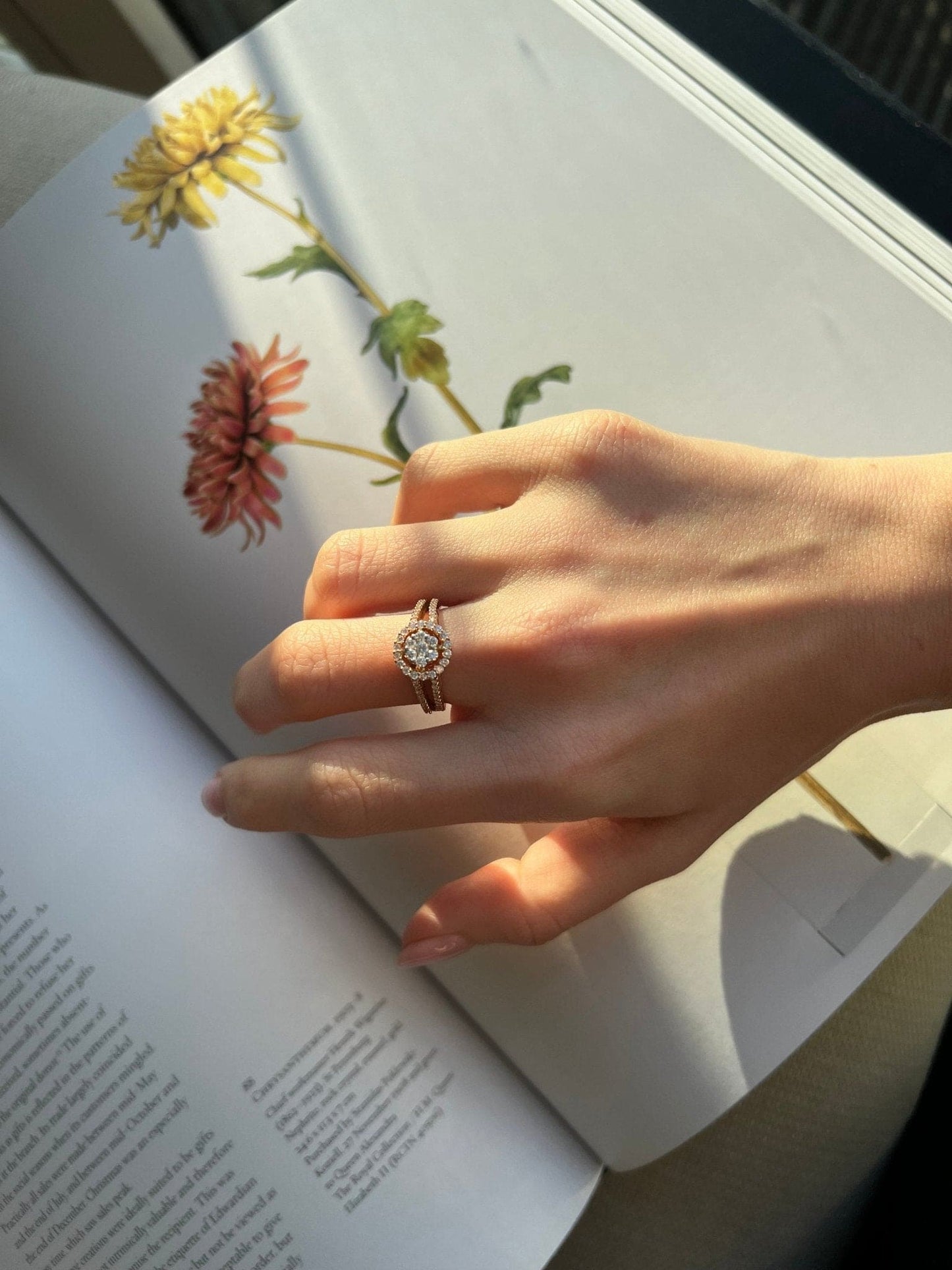 Khatoon Split Shank Diamond Ring, rose gold - LA'AL