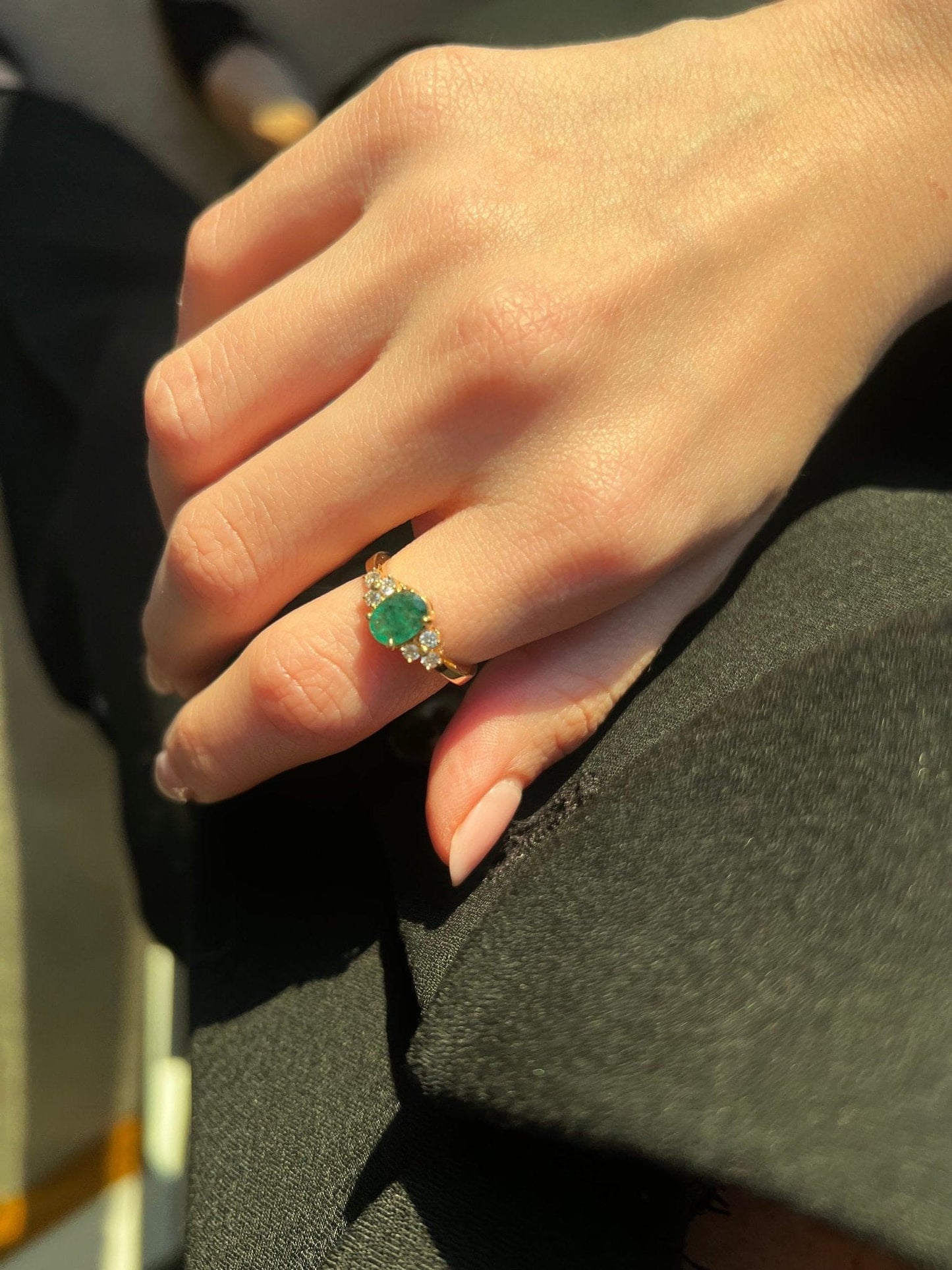 Mahrokh Emerald and Diamond Ring, yellow gold - LA'AL