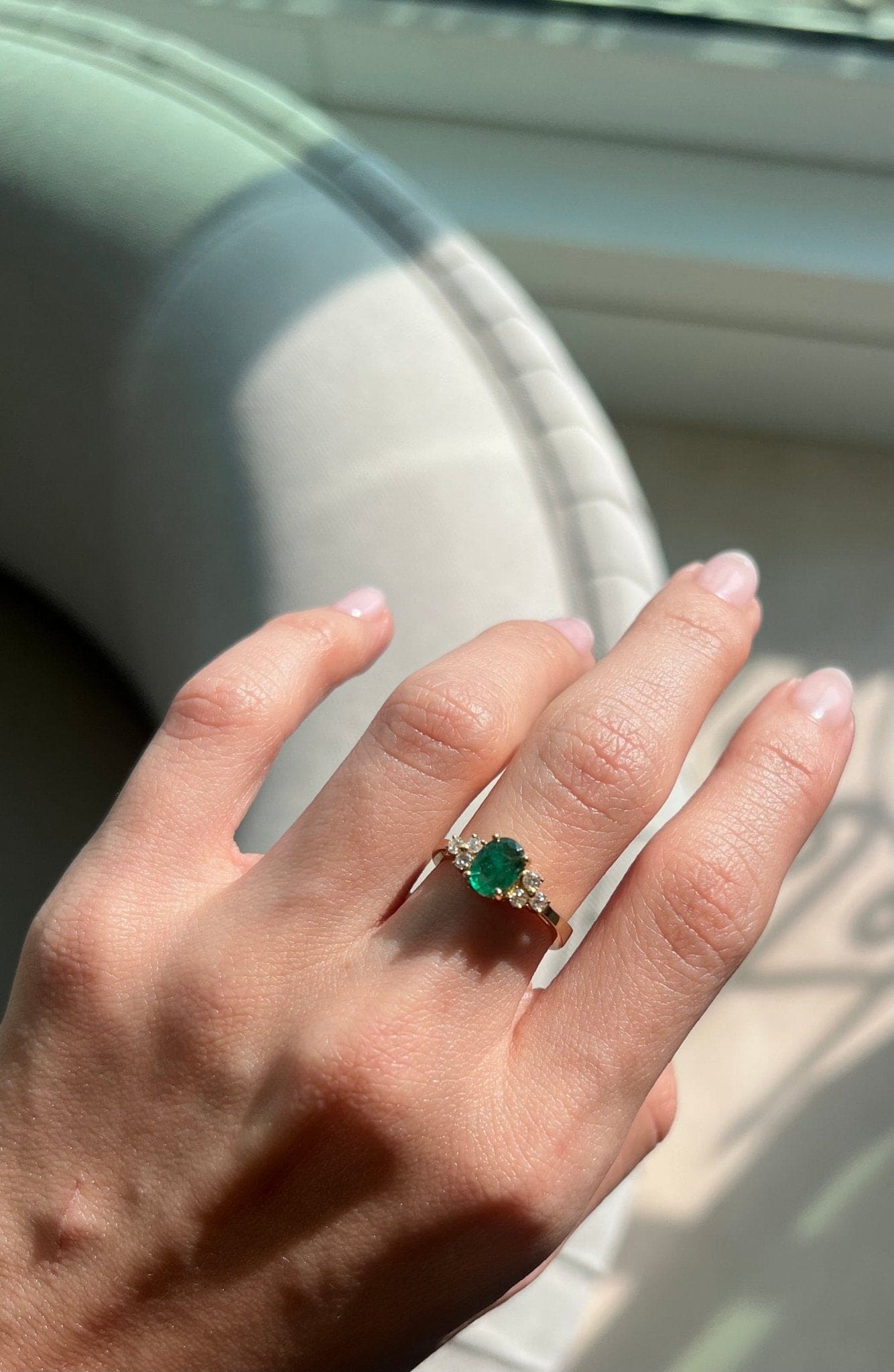 Mahrokh Emerald and Diamond Ring, yellow gold - LA'AL