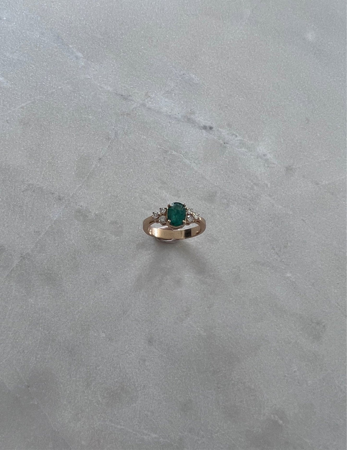 Mahrokh Emerald and Diamond Ring, yellow gold - LA'AL