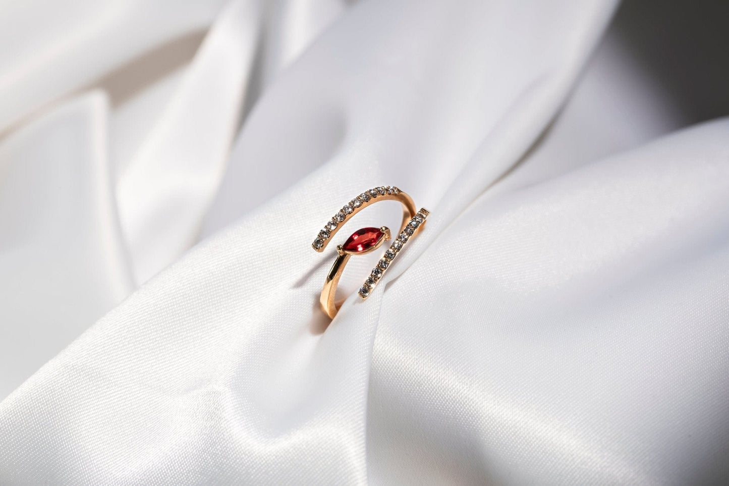 Golbarg Marquise Ruby and Diamond Ring - LA'AL