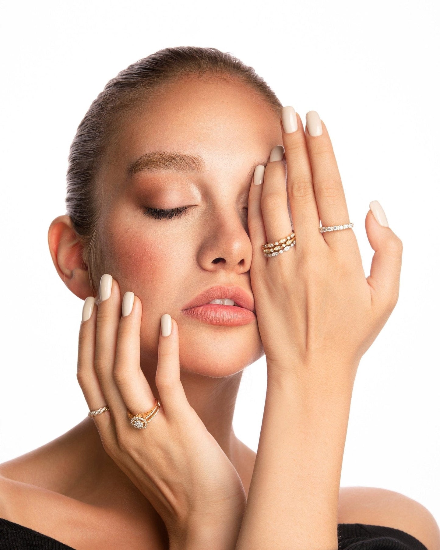 Khatoon Split Shank Diamond Ring, rose gold - LA'AL