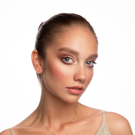 Noor Diamond Stud Earrings, yellow gold - LA'AL