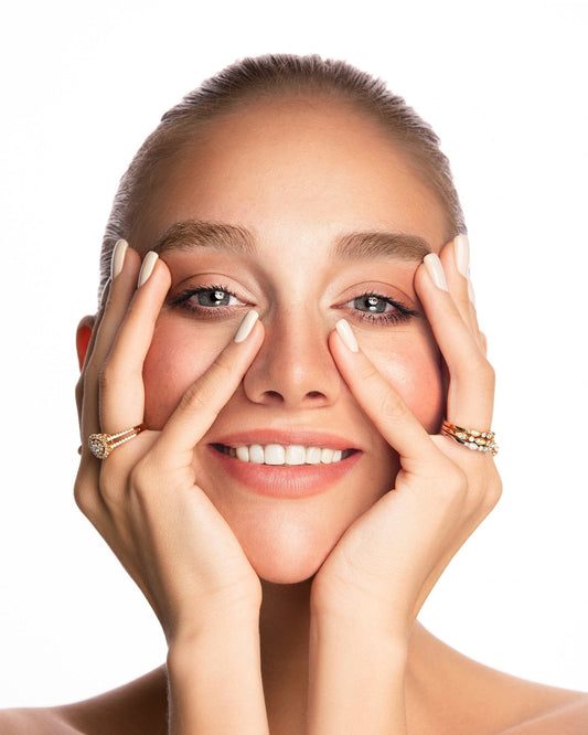 Three Row Diamond Rings, Yellow and white gold - LA'AL