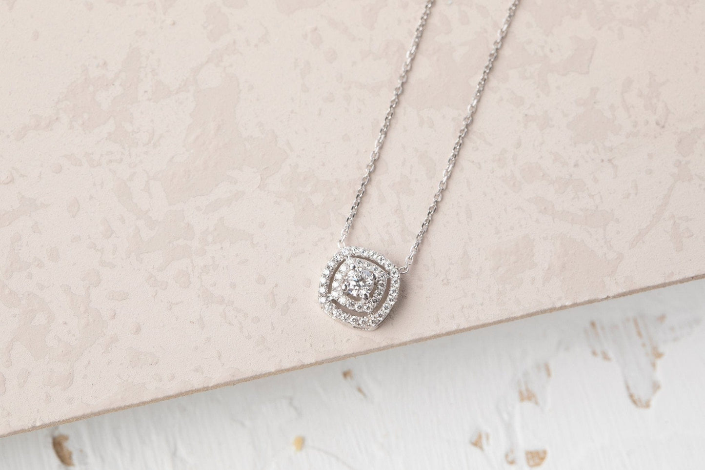 Tiara Diamond Necklace, white gold - LA'AL