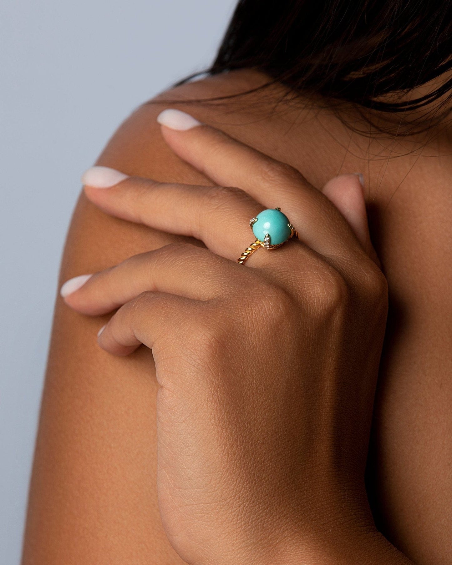 Tolu Turquoise Ring , yellow gold - LA'AL