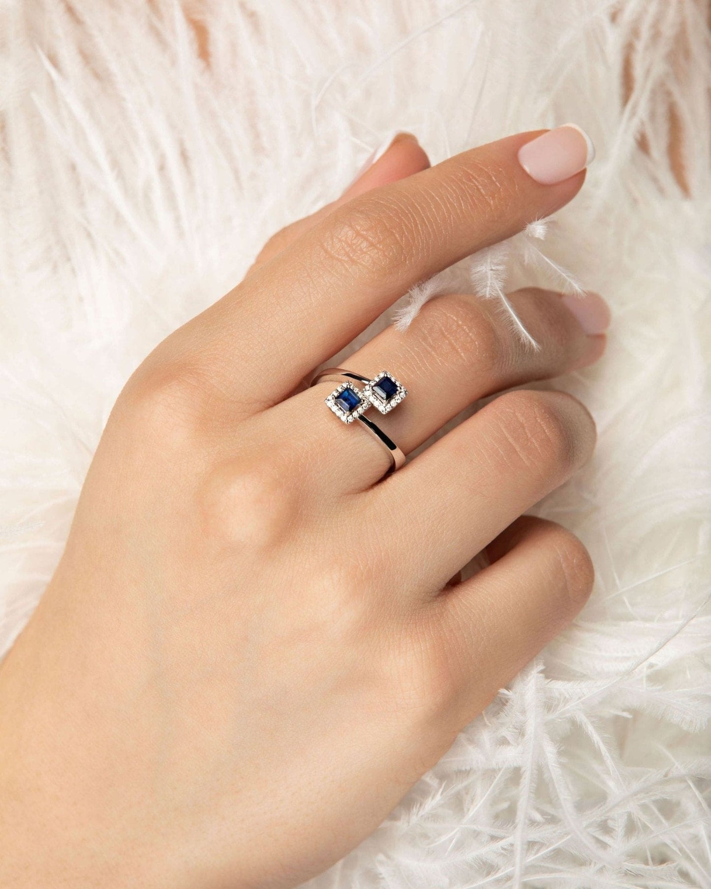 Afsoon Sapphire and Diamond Ring, white gold - LA'AL