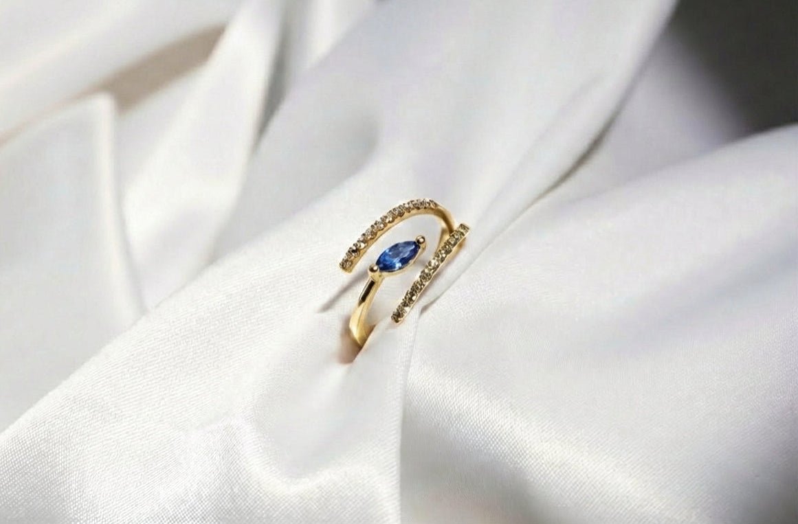 Golbarg Marquise Sapphire and Diamond Ring - LA'AL