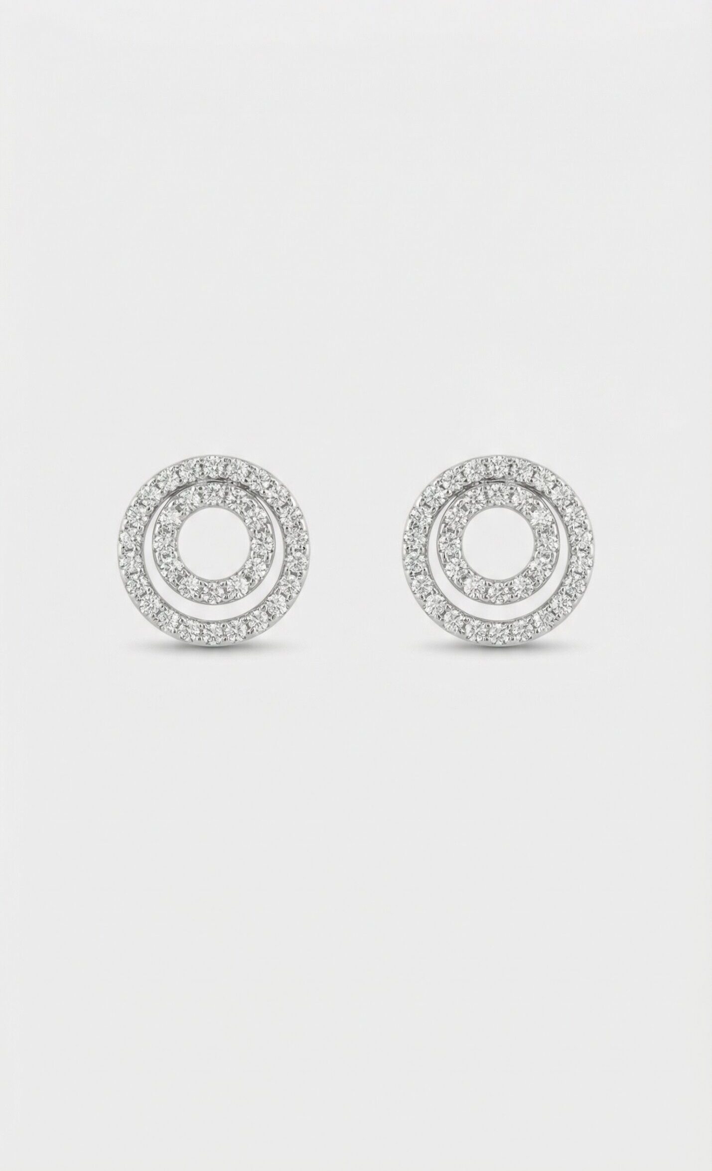 Tornado Pavé Diamond Stud Earrings, white gold